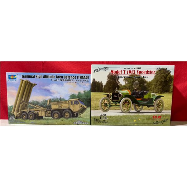 2 Unbuilt Model Kits w/ THAAD Vehicle & Model T 1913 Speedster