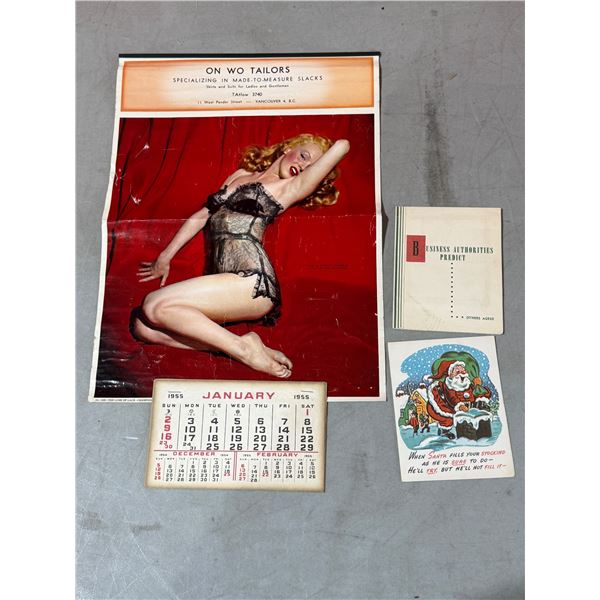 1955 Tailor Advertising Pin-Up Girl Calendar & Risque Cards (All Vancouver-Related)