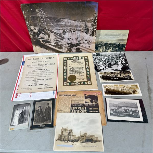 Lot of VTG British Columbia Ephemera w/ Prints, Advertising, & More