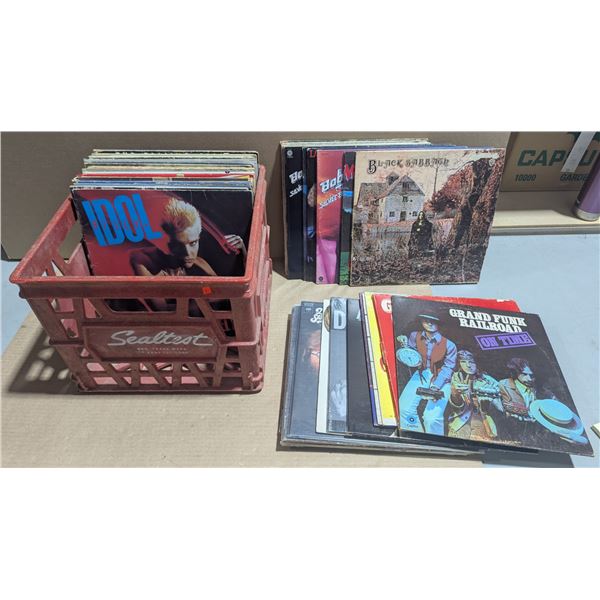 Lot of Assorted Vinyl Records w/ Black Sabbath, Billy Idol, & More