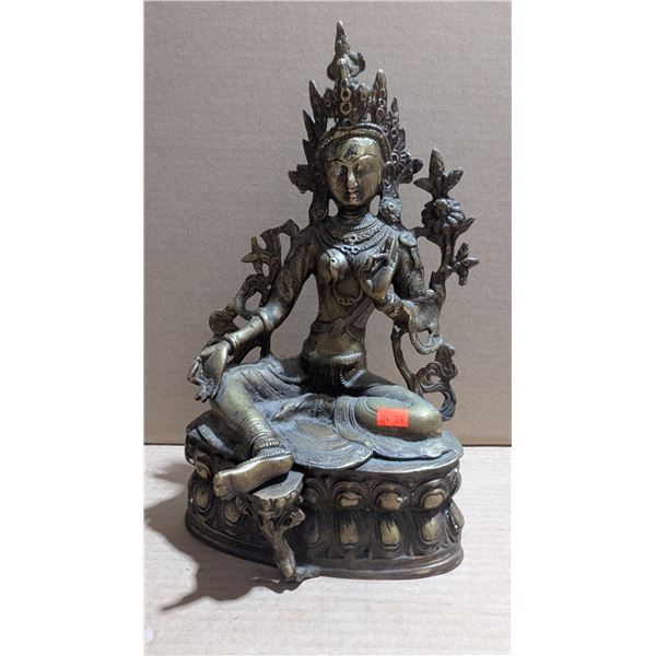 Tibetan Buddhism Green Tara Bronze Gilt Statue