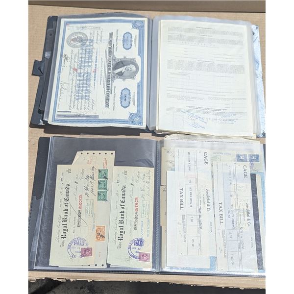 VTG Stock Certificates (Includes Railroad) & Cheques