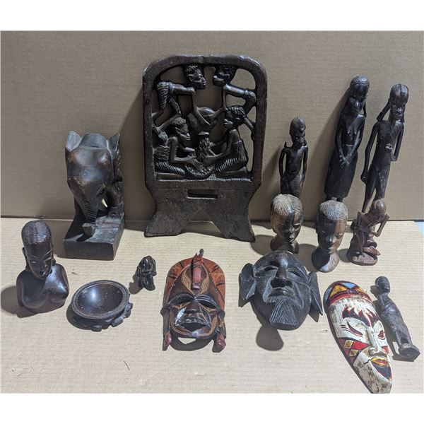 Lot of Assorted Wooden African Decor