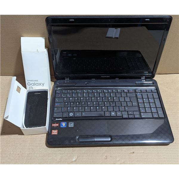 Toshiba Laptop & Samsung Galaxy J3 Smartphone