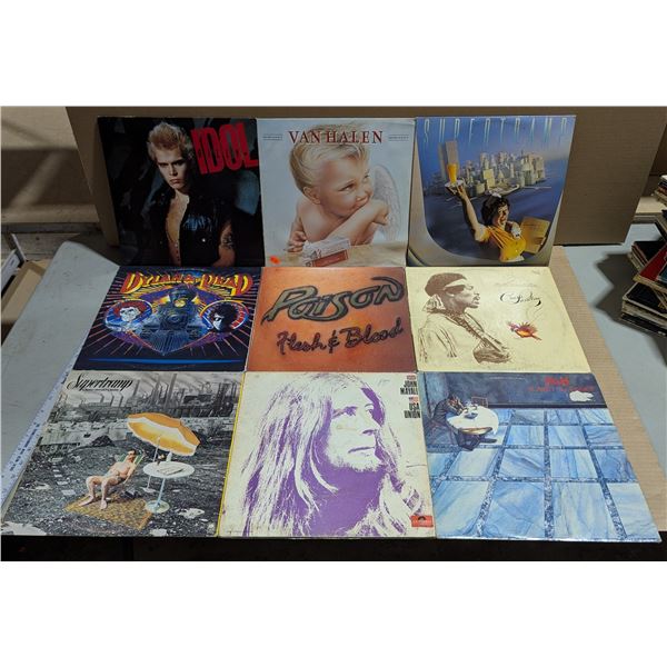 Lot of Assorted Vinyl Records w/ Van Halen, Billy Idol, & More