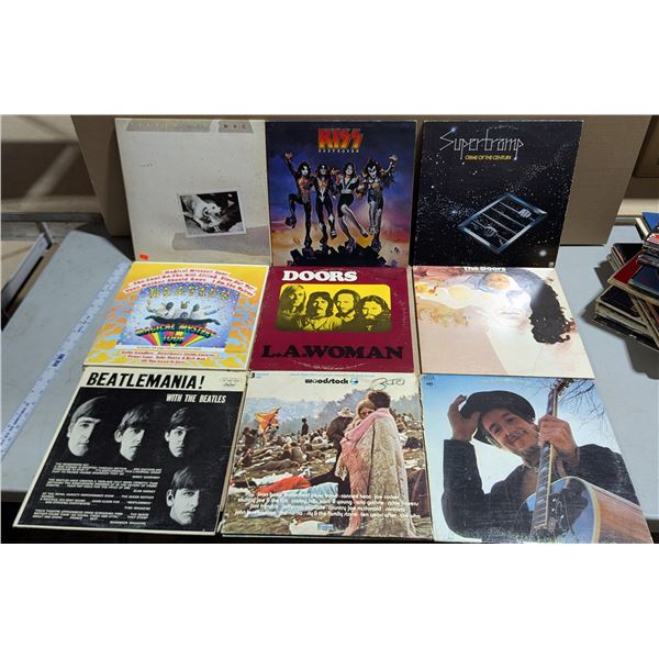 Lot of Assorted Vinyl Records w/ Kiss, The Doors, & More