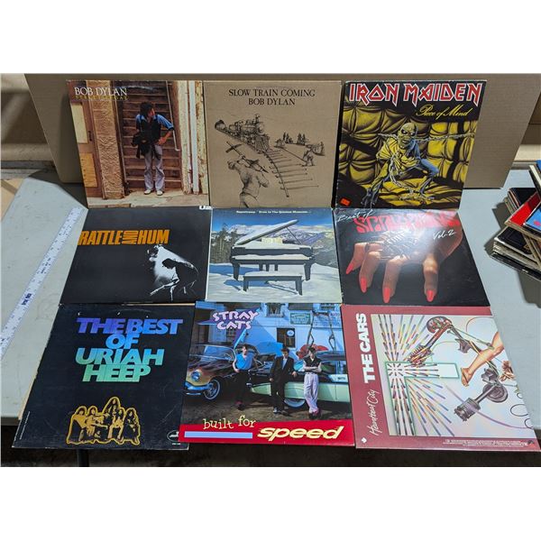 Lot of Assorted Vinyl Records w/ Iron Maiden, The Cars,& More