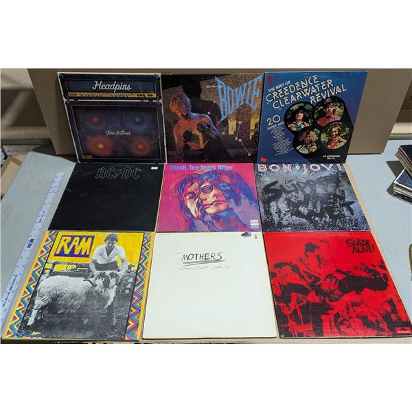 Lot of Assorted Vinyl Records w/ AC/DC, Bon Jovi, & More