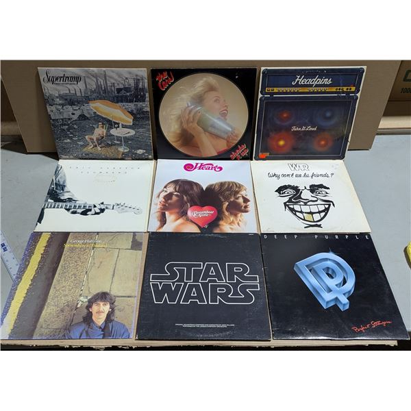 Lot of Assorted Vinyl Records w/ Star Wars Soundtrack, Deep Purple, & More