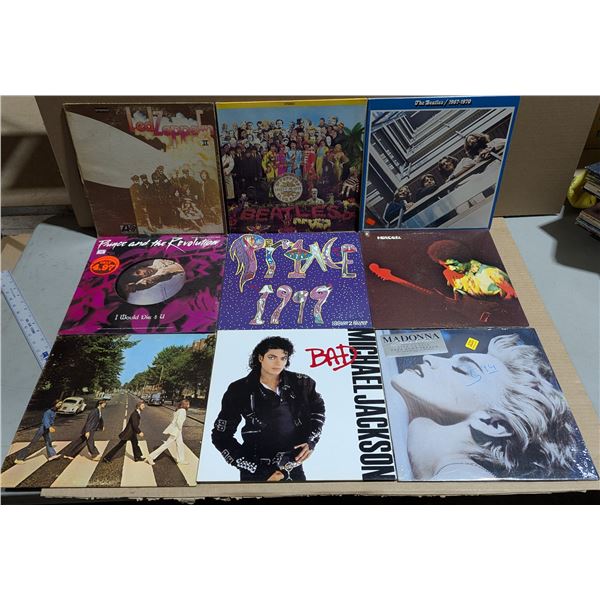 Lot of Assorted Vinyl Records w/ Michael Jackson, Prince, & More