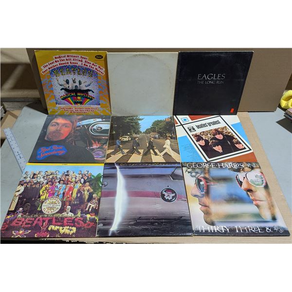 Lot of Assorted Vinyl Records w/ The Beatles, Eagles, & More