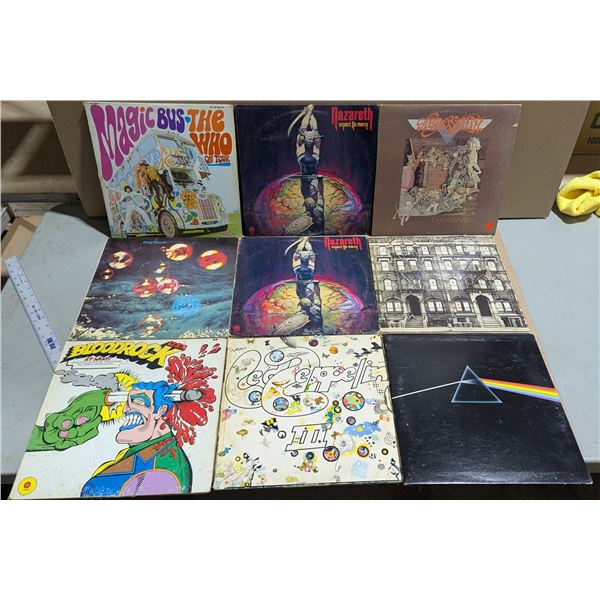 Lot of Assorted Vinyl Records w/ Aerosmith, Led Zeppelin, & More