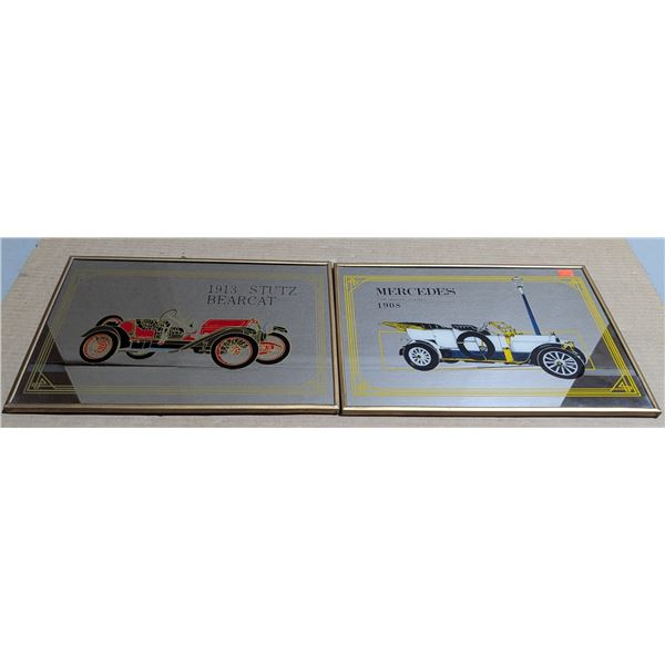 2 Mirrored Automobile Wall Hangings