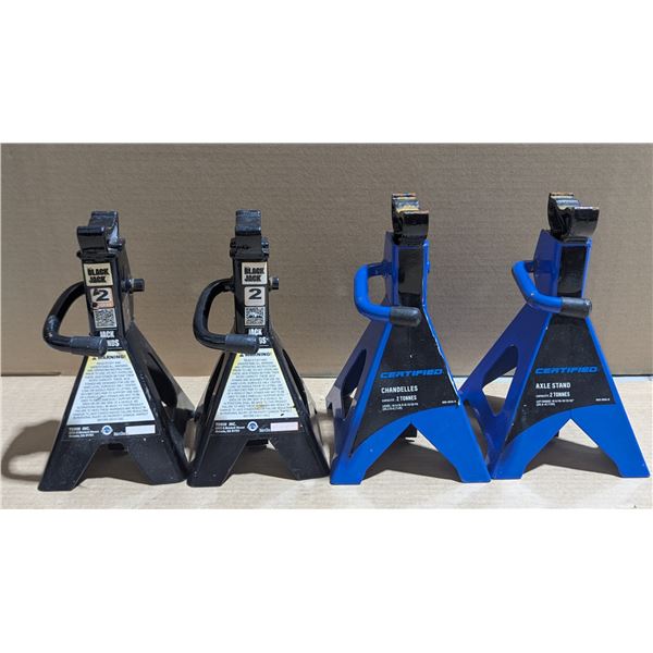 2 Pairs Of  2 Ton Jack Stands: Black Jack & Certified
