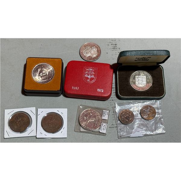 Lot of Assorted Commemorative Coins w/ 1977 Silver Jubilee, Elizabeth II Coronation, & More