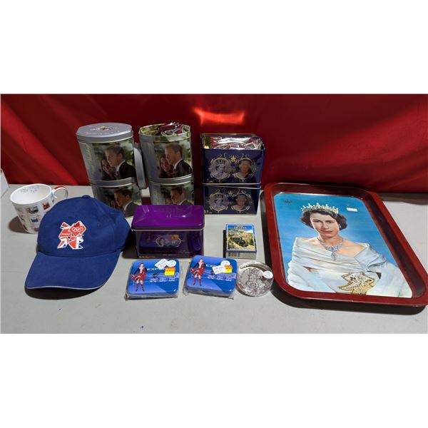 Variety Lot: Export Tins & Assorted British/Royal Themed Collectibles