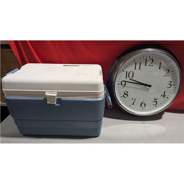 Variety Lot: Igloo Cooler, Wall Clock, Helmet, Flippers, & More
