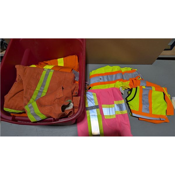 Bin of Safety Vests and coats