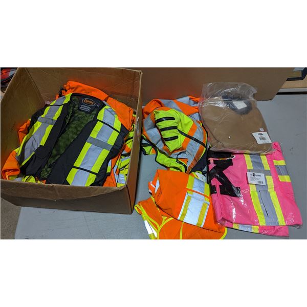 Bin of Safety Vests and coats