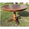 Image 1 : VINTAGE OAK PEDESTAL CONVERTIBLE TABLE