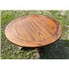Image 4 : VINTAGE OAK PEDESTAL CONVERTIBLE TABLE