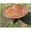 Image 5 : VINTAGE OAK PEDESTAL CONVERTIBLE TABLE