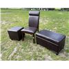 Image 4 : BAXTON STUDIO THEA FAUX LEATHER FURNITURE, BROWN LOT