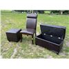 Image 5 : BAXTON STUDIO THEA FAUX LEATHER FURNITURE, BROWN LOT