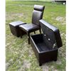 Image 6 : BAXTON STUDIO THEA FAUX LEATHER FURNITURE, BROWN LOT