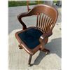 Image 2 : ANTIQUE VICTORIAN OAK SWIVEL DESK OFFICE CHAIR