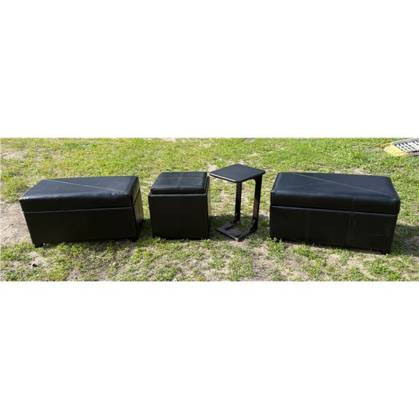 BAXTON STUDIO THEA FAUX LEATHER FURNITURE, BLACK LOT