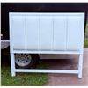 Image 1 : WHITE UPHOLSTERED QUEEN HEADBOARD WITH VERTICAL TUFTING