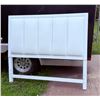 Image 3 : WHITE UPHOLSTERED QUEEN HEADBOARD WITH VERTICAL TUFTING