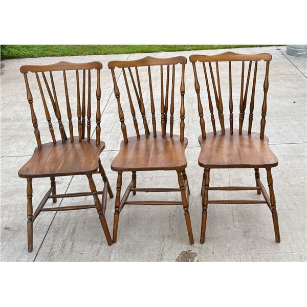VINTAGE HEYWOOD WAKEFIELD MAPLE WOOD DINING CHAIRS, LOT OF 3