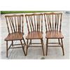 Image 1 : VINTAGE HEYWOOD WAKEFIELD MAPLE WOOD DINING CHAIRS, LOT OF 3
