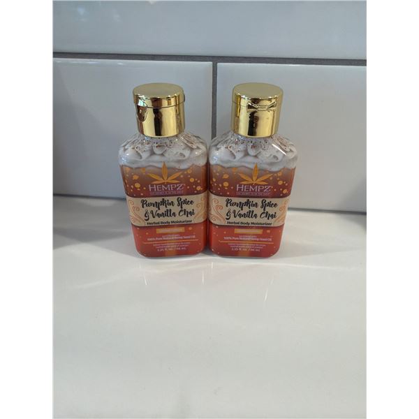 HEMPZ pumpkin spice and vanilla chai hand lotions 66 ML