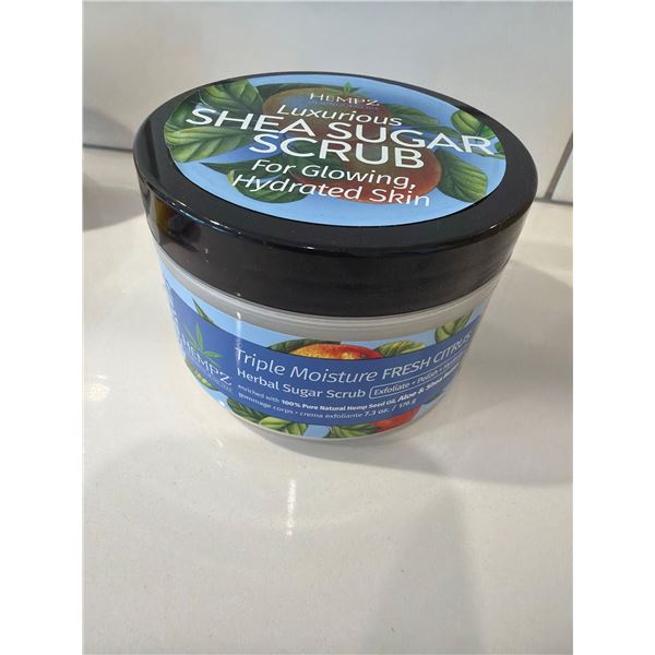 HEMPZ luxurious Shea, sugar, scrub, sweet, pineapple, and honey melon