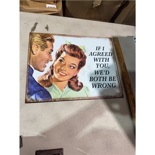Tin sign