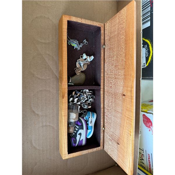 Wood box and contents