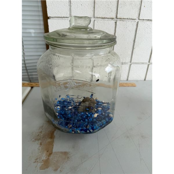 Glass peanuts jar
