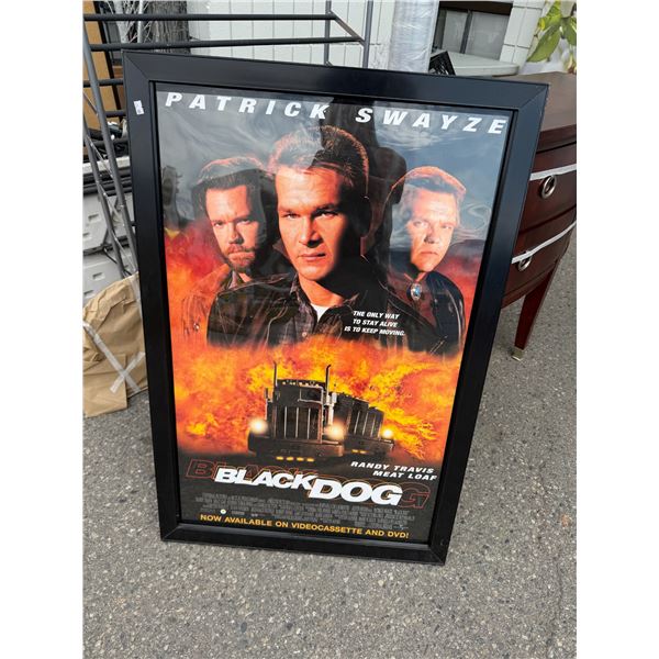 Black dog poster framed Patrick Swayze