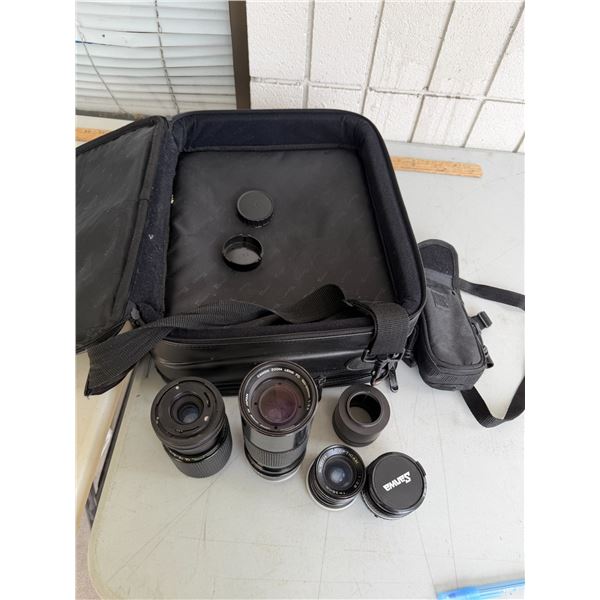 Assorted camera lenses