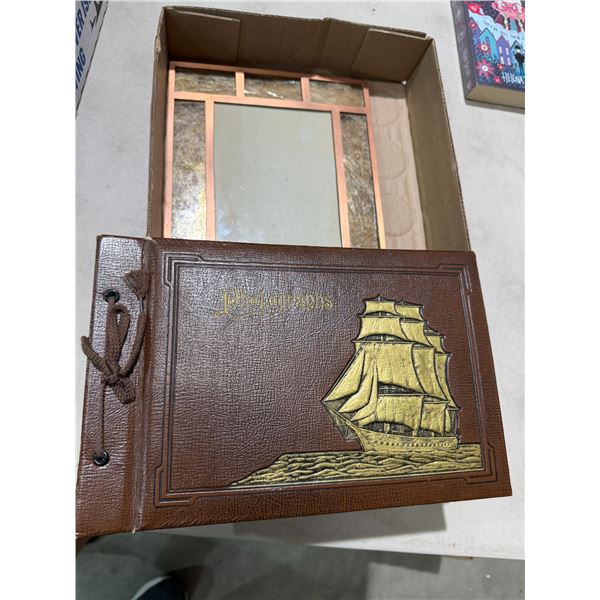 Antique photo album with A-frame