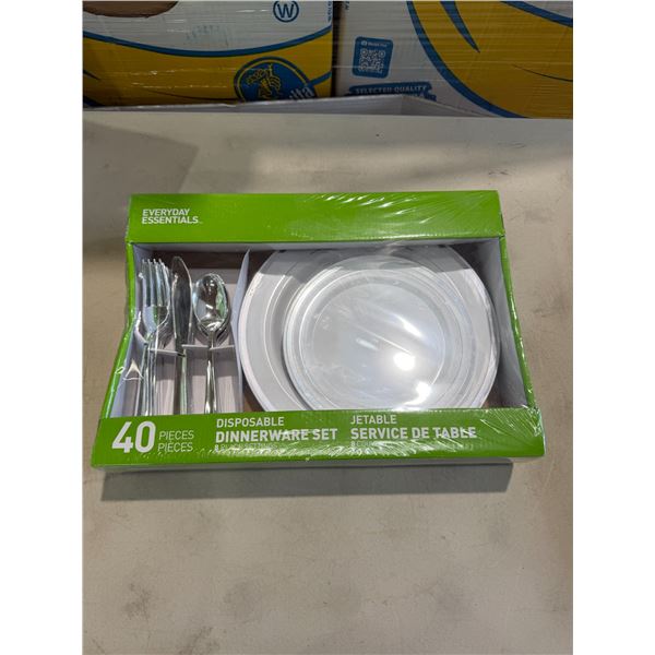 New everyday essentials, 40 piece disposable dinnerware set