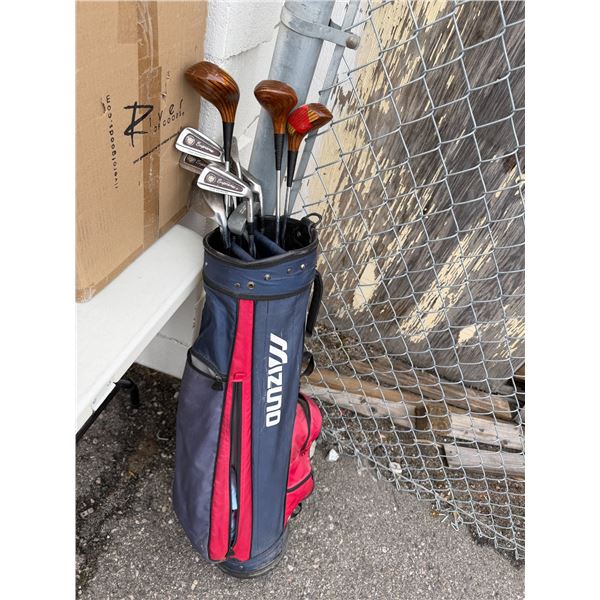 Golf clubs and bag