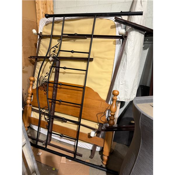 King size metal frame, headboard, and metal rails