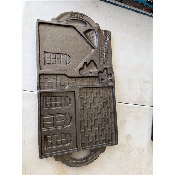 Cast-iron gingerbread house mold