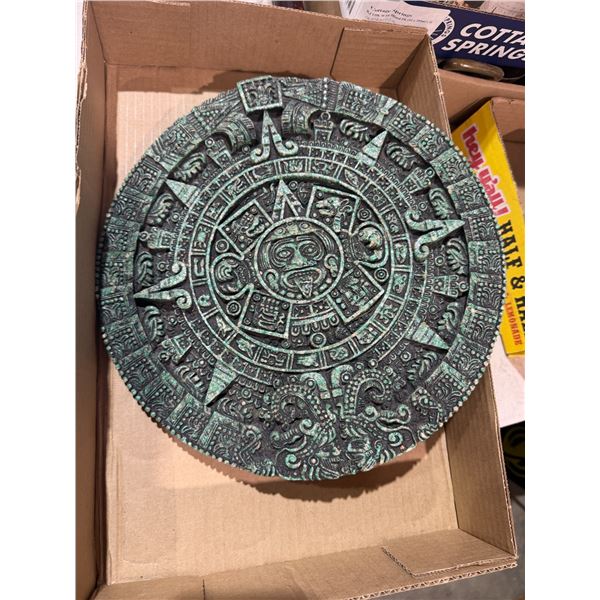 decorative plaque replica of the Aztec Sun Stone