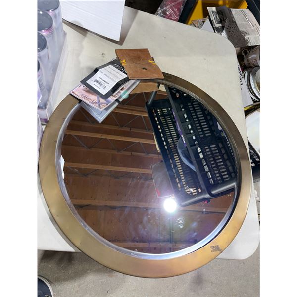 NWT mirror 21" x 1.5" x 21" brass antique