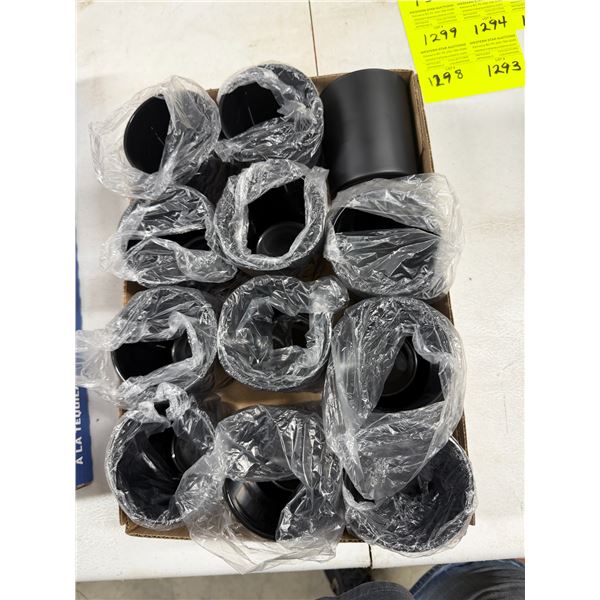 Black candle, jars or other